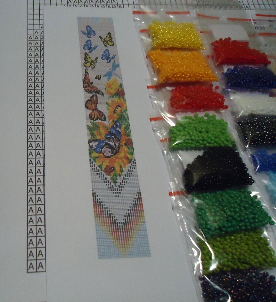 Kit for making a necklace gerdan. Beading Loom Pattern. #C9c