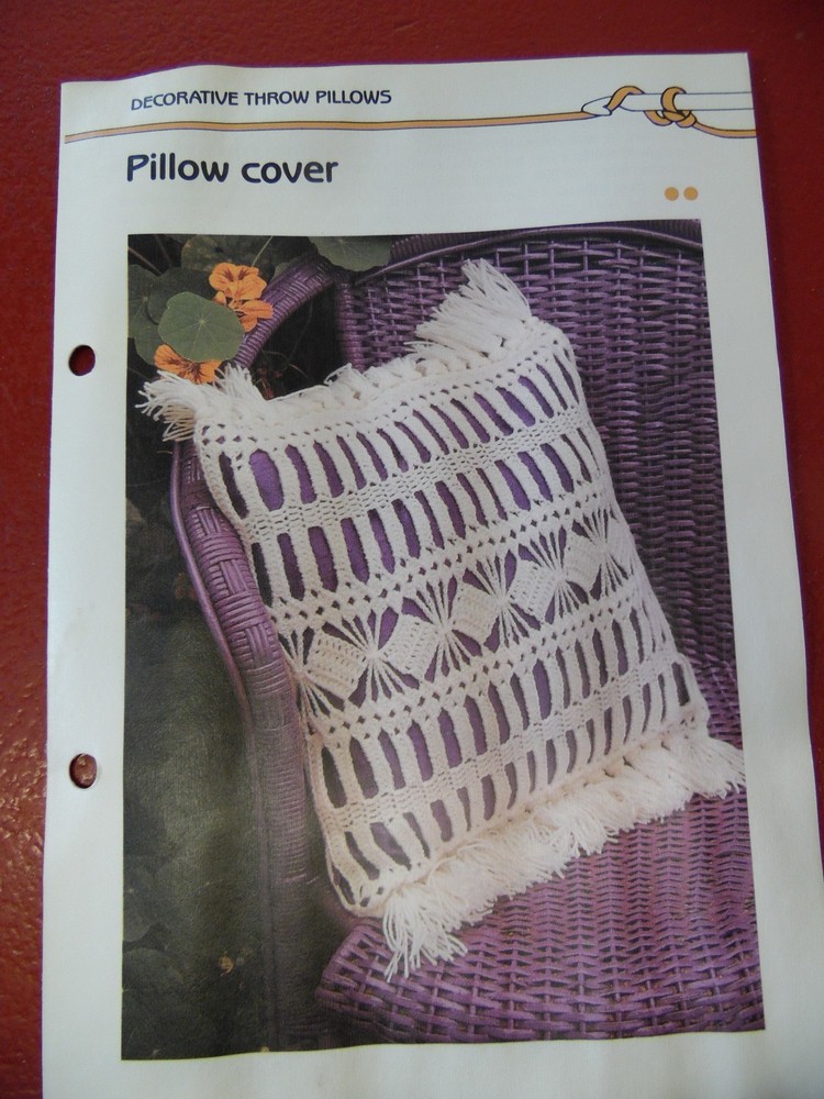Decorative Pillow crochet PATTERN INSTRUCTIONS FREE SHIPPING