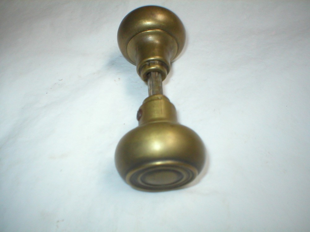 Antique Solid Brass Doorknob Pair