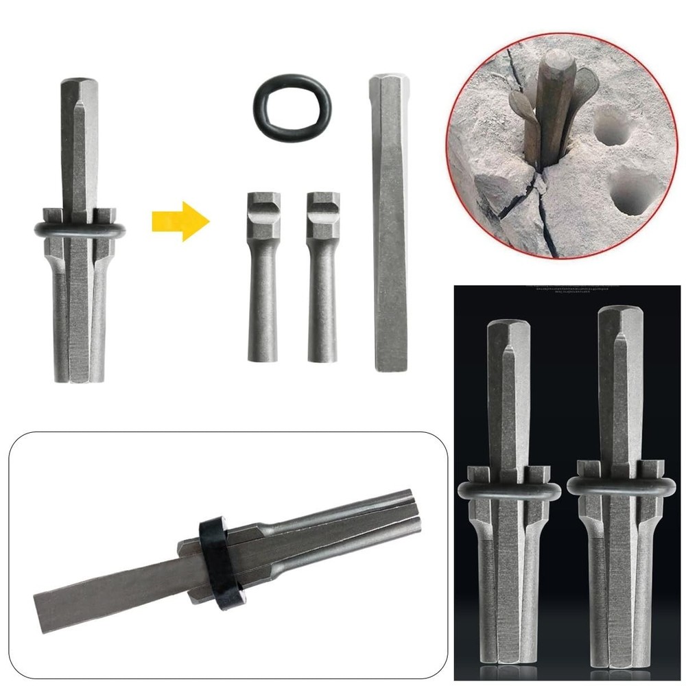 2 Pack Heavy Duty Stone Splitter Tools - Wedge & Feather for Precision Splitting