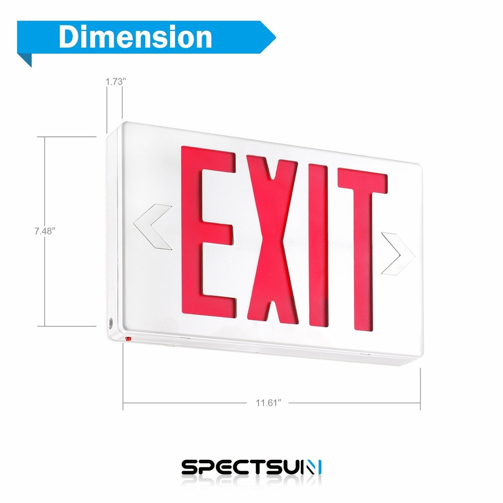 UL Listed -4 Packs Led Red&Green Exit Sign & Emergency Light Exit Sign Battery.