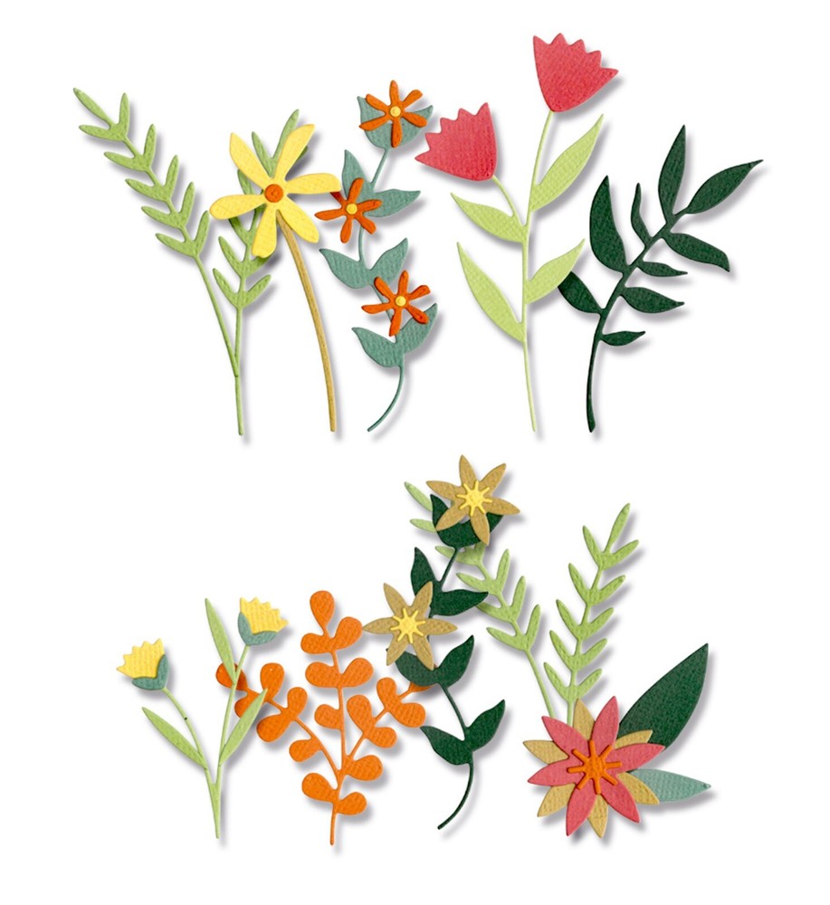 Sizzix Thinlits Boho Bouquet 16pc set #666109 Retail $24.99 by Lisa Jones