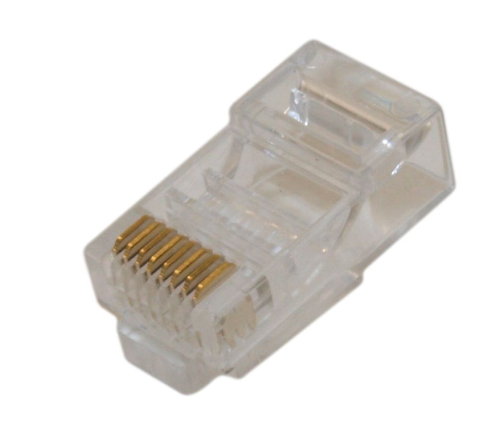 RJ45 Modular Plugs for CAT6 Solid Wire with Load-Bar Pack of 100