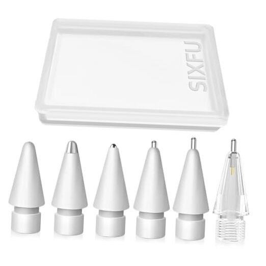 6 Pack White Customized Pencil Tips for Apple Pencils