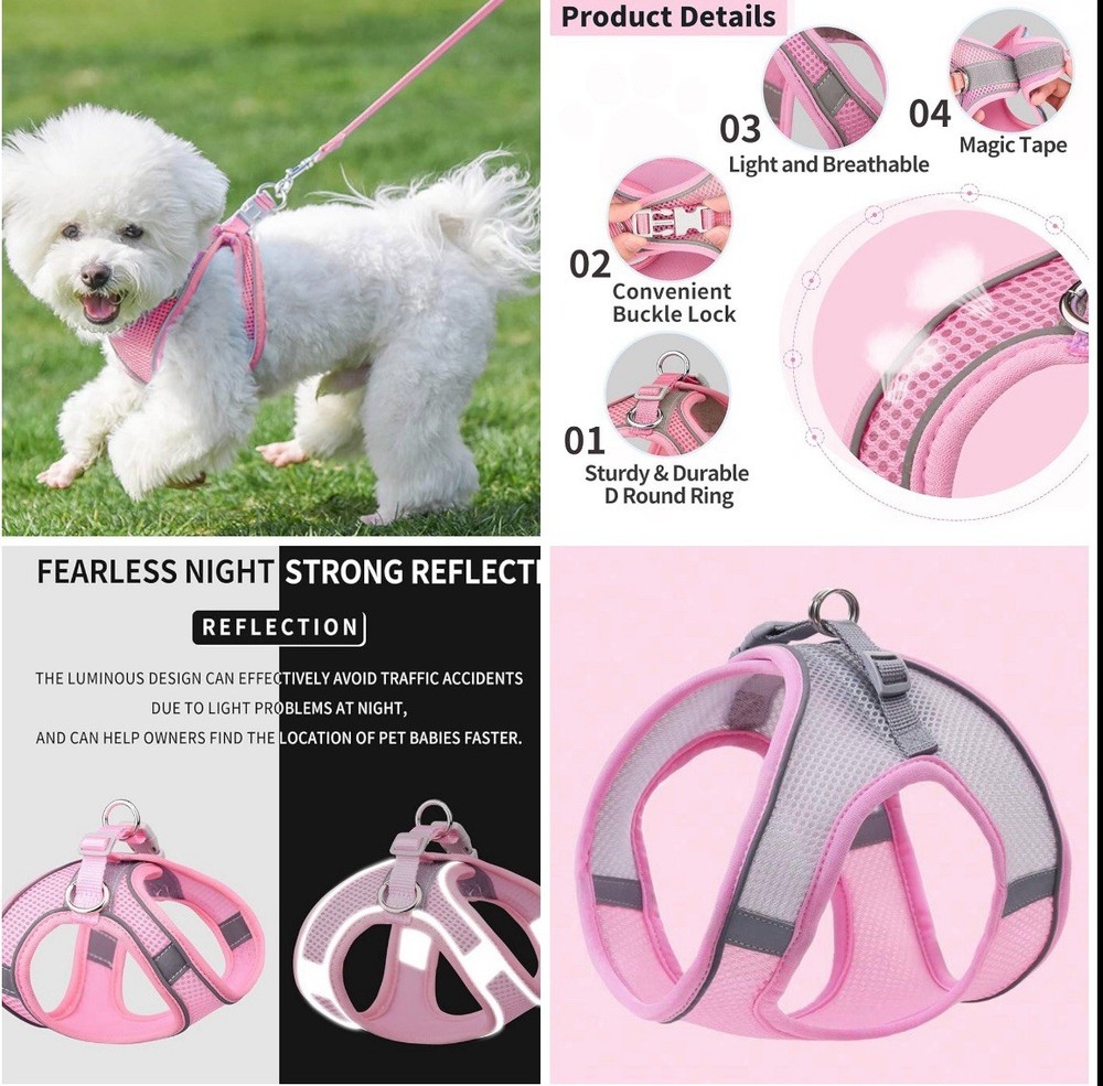 New Medium Size No Pull Breathable Mesh Dog Harness Pet Vest