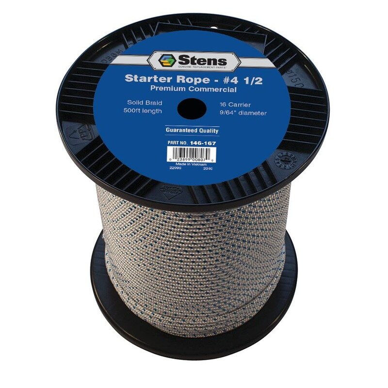 500' Solid Braid Starter Rope 9/64" Diameter, Durable & Versatile Use
