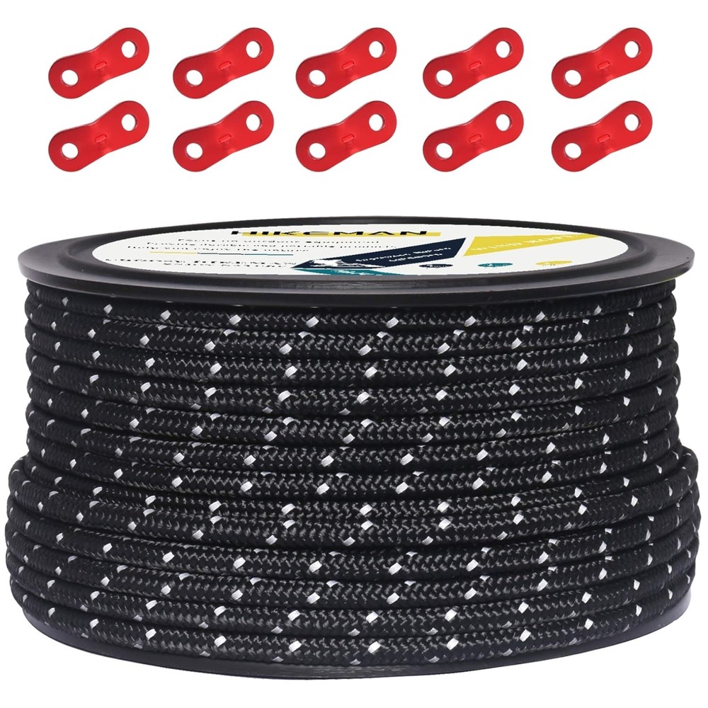 164ft Guyline Solid Braid Nylon Rope for Outdoor Activities