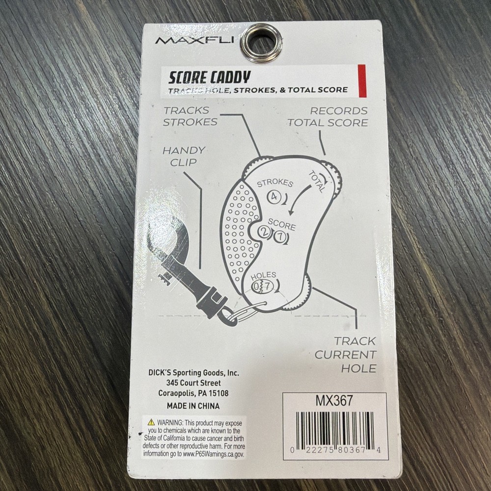 Maxfli Golf Score Caddy Stroke Shot Swing Counter