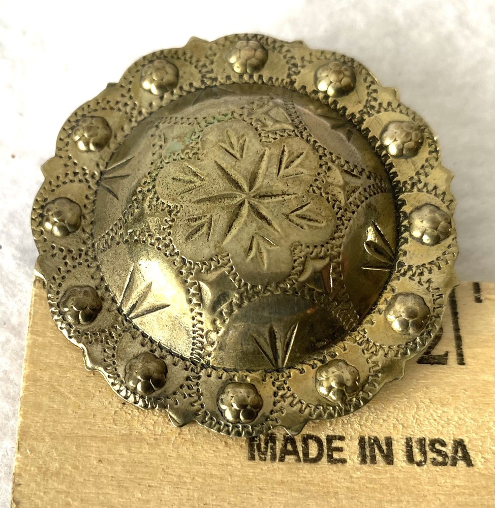 Pair BIG 2" Vintage Silver Loopback Bridle Rosettes Conchos~Visalia Pattern