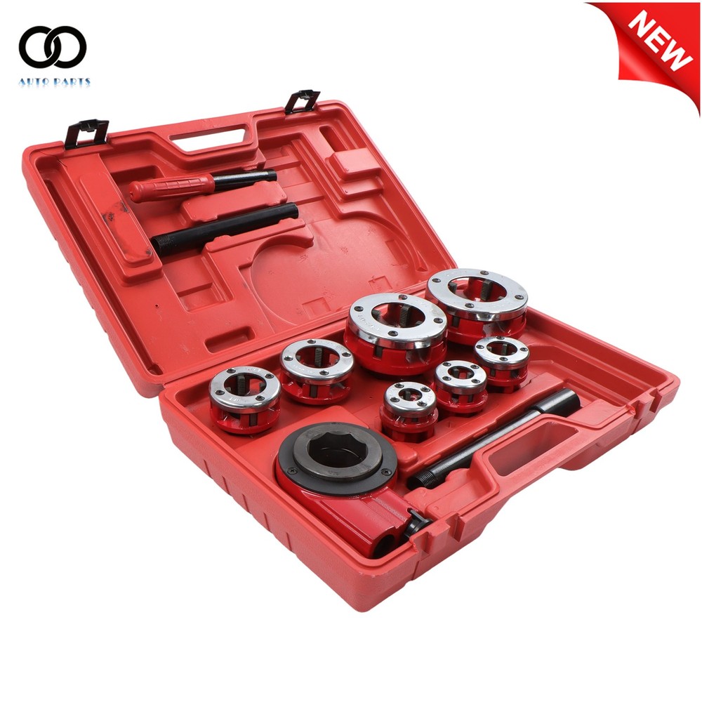 7 Size Pipe Thread Large Hand Die Ratcheting Threader Tool 3/8" to 2" Dies Set