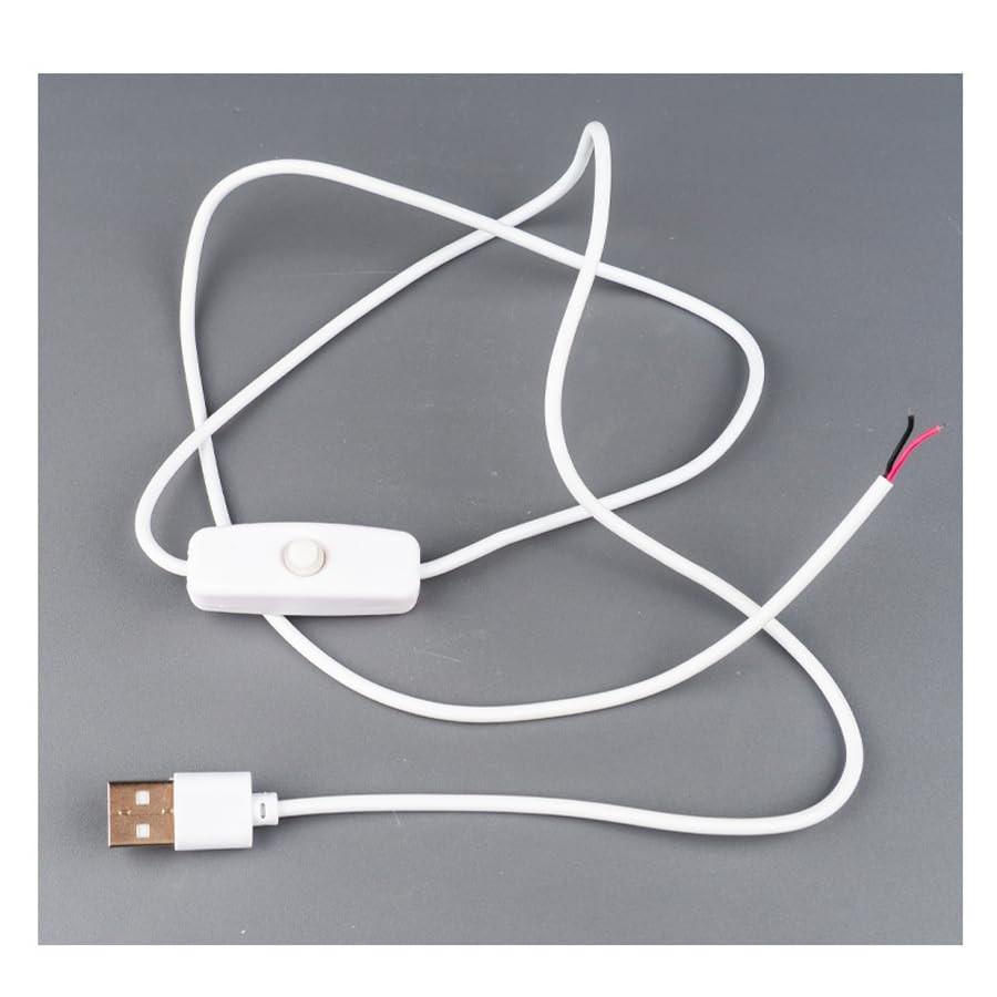 ThtRht 4 Pack USB Extension Cable with Switch On/Off 2 Pin Wire Black