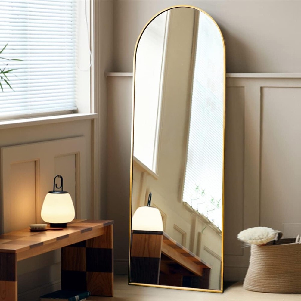 Arched Mirror - Full Length, Standing or Wall Mounted, 58"18", Aluminum Frame...