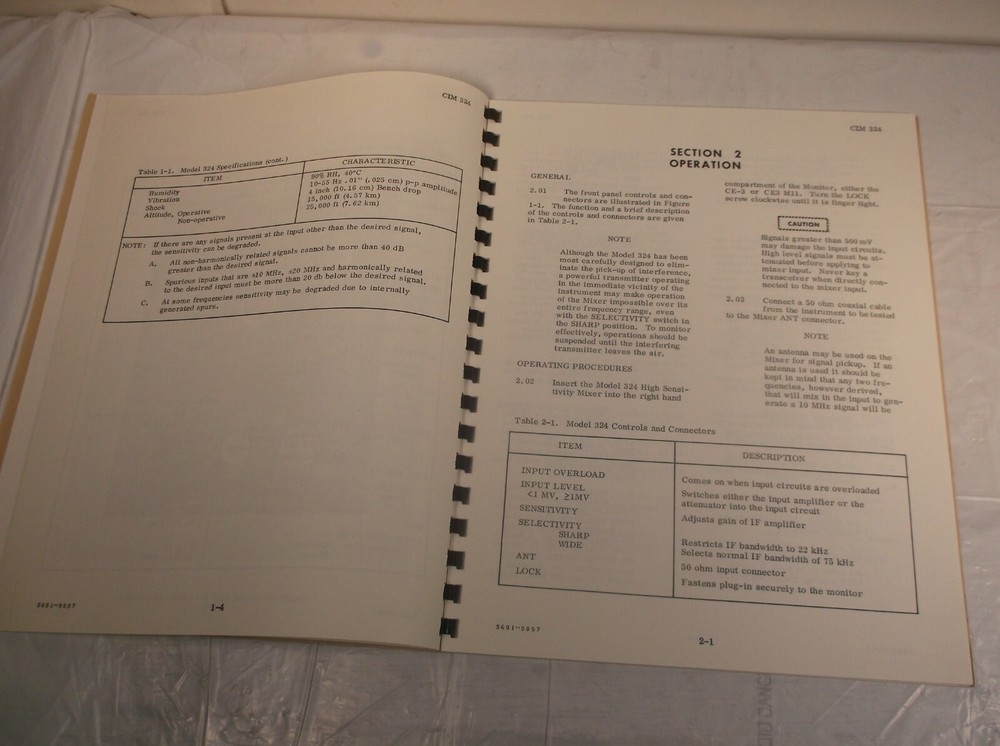 CUSHMAN 324 HIGH SENSITIVITY MIXER OWNER OPERATOR INSTRUCTION MAINTENANCE MANUAL