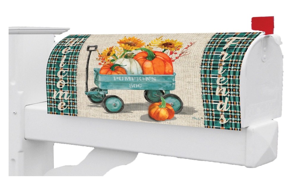 Pumpkin Wagon Mailbox Cover