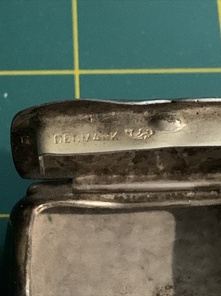 Vintage Hans Jensen Denmark Silver plated Snuff Pill box