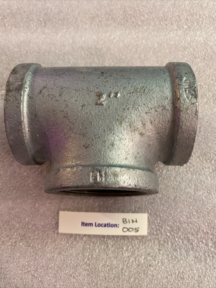 2"x2"x2" Black Galvanized IronTee T Pipe Fitting Threaded