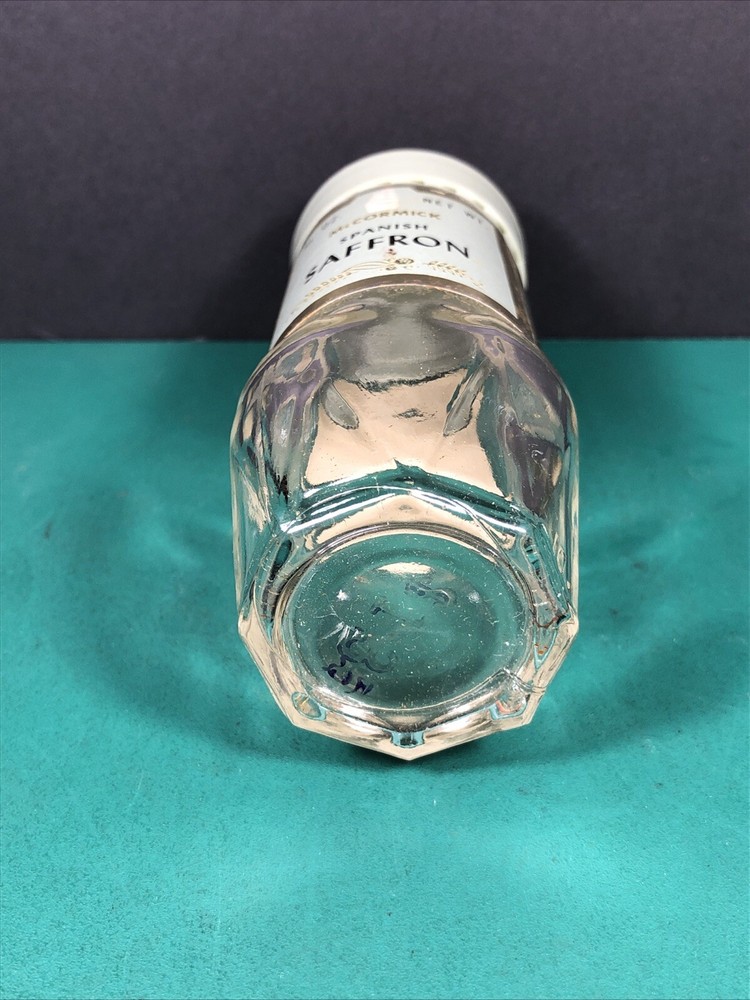 Vintage McCormick | Spanish Saffron | Spice Jar | Green Lid | Empty
