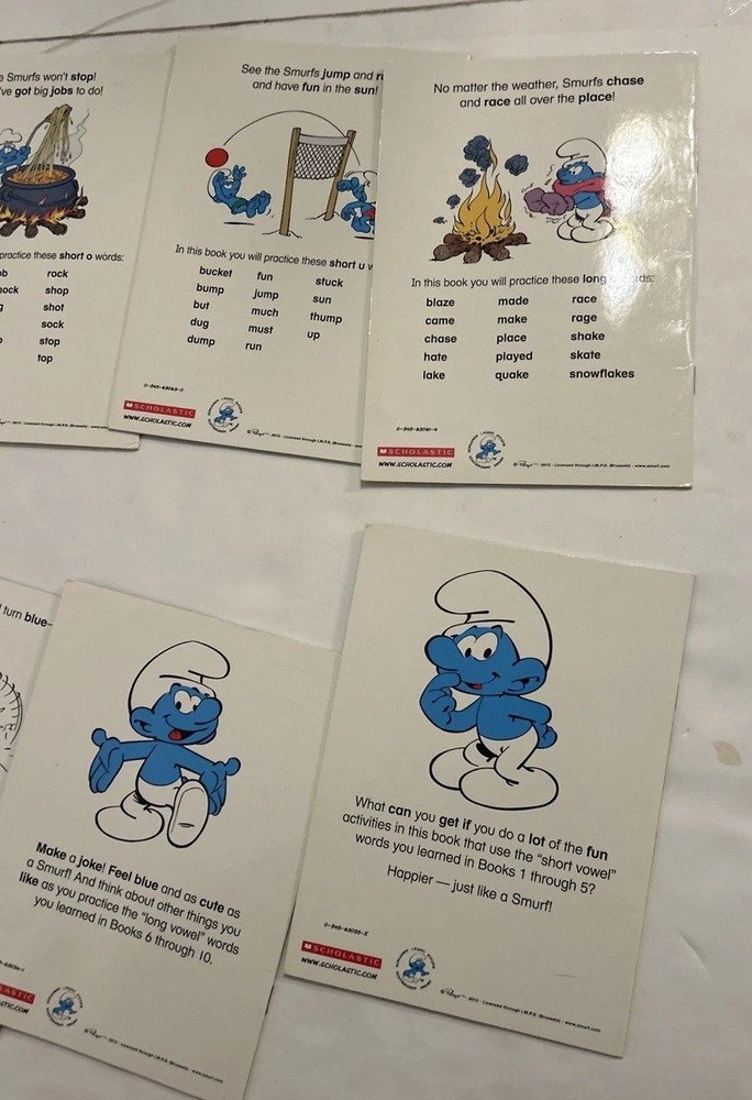 Smurfs Phonics Fun Complete 2013 Peyo 12 Books