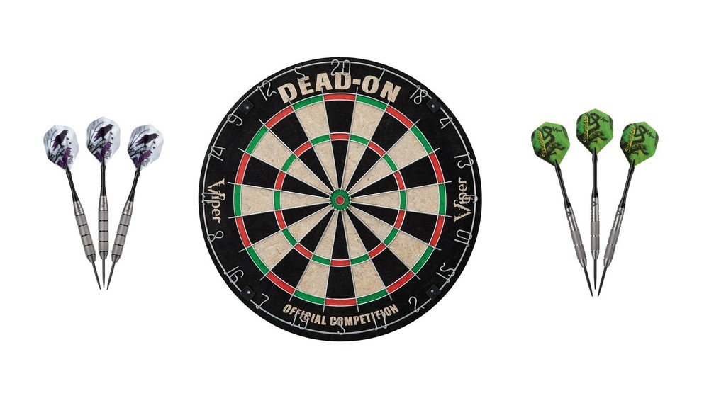 Bristle Dartboard + Sidewinder Darts + Raven Steel Set