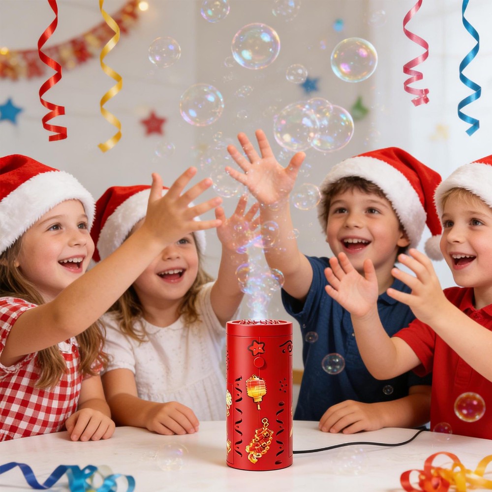Automatic Firework Bubble Machine with Dynamic Music Light Bubble Toy