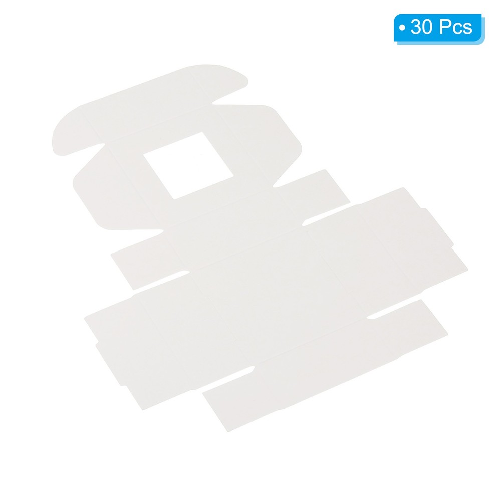 30 Pcs 2.5"x2.5"x1" Paper Soap Box with Window Soap Boxes Square White