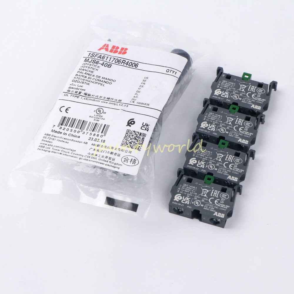 1Pc NEW ABB Control Joystick Switch MJS6-40B with 4 MCB-10 Contacts Reset Type