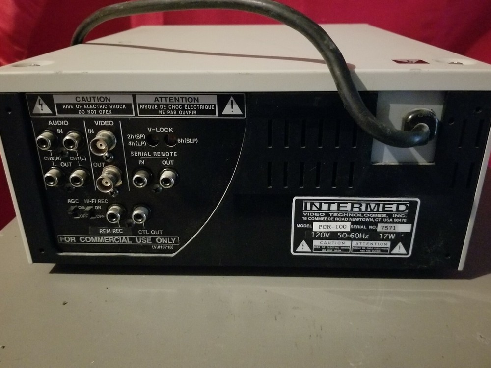 INTERMED PCR-100 VIDEO CASSETTE RECORDER VCR