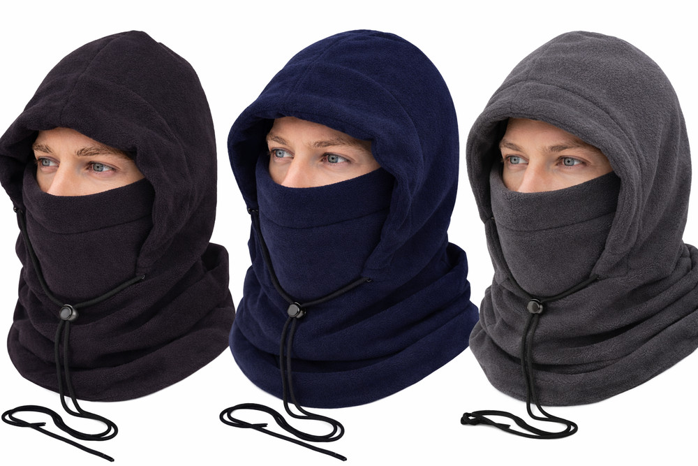 Fleece Snood with Elasticated Neck Thermal All in One, Toggle Pull String