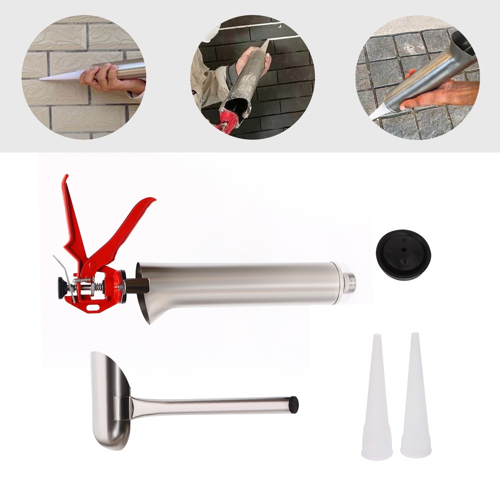 Cement Grout Mortar Pointing Grouting Gun Sprayer Applicator Tool W/2 Nozzle