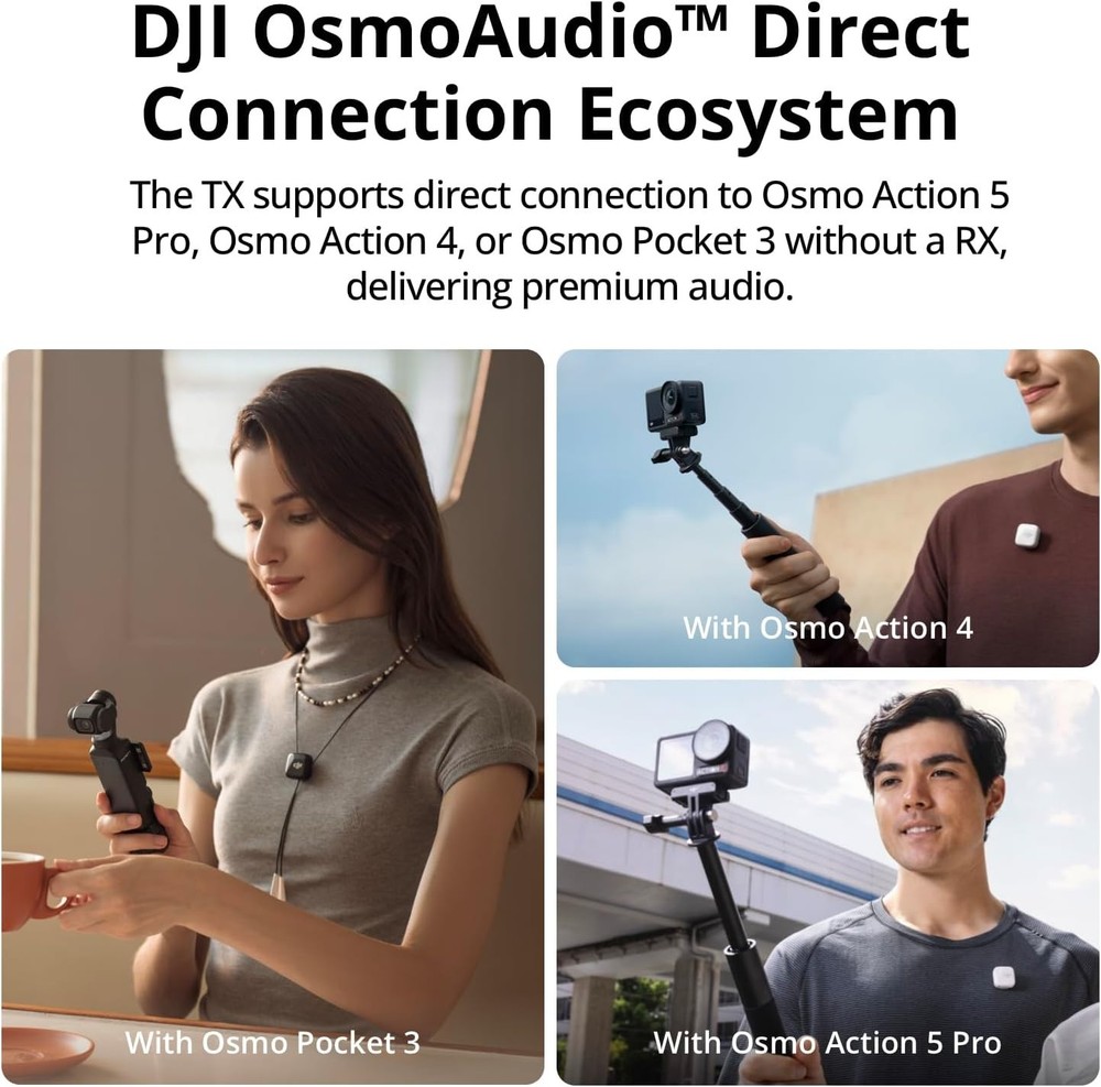 DJI Mic Mini Transmitter, Ultralight, Wireless Lavalier Microphone [Black]