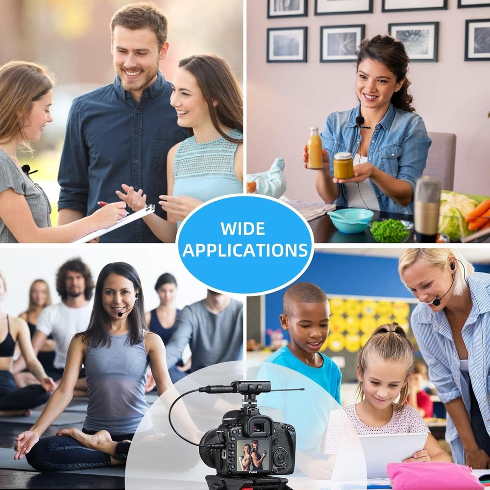 HOTEC Replacement Headset Microphone with 3.5mm Locking Screw Plug, Black