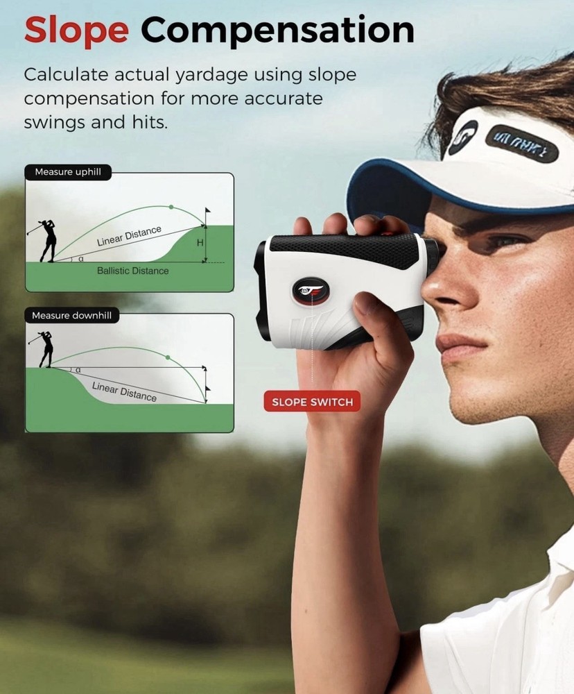 Golf Rangefinder with Slope - 1200 Yards Laser Range Rangefinder, White
