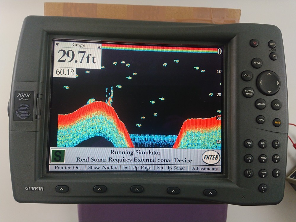 Garmin GPS 2010C GPSMAP Color Plotter Fishfinder Tested With BlueChart Data Card