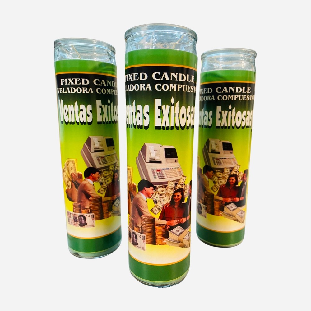 3x Set VENTAS EXITOSAS Veladora, Success in Sales Fixed Candle.