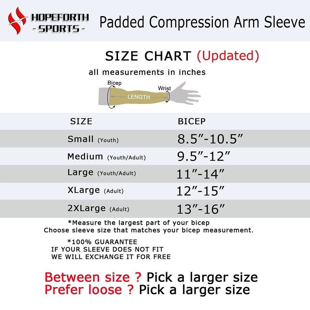 2PCS Padded Elbow Sleeves Compression Arm Protective Support Blue Elbow Pad