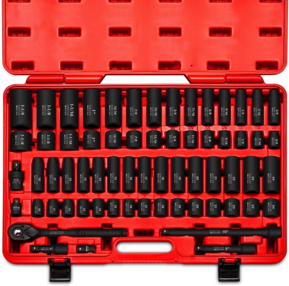 65pc 1/2 Drive Impact Socket Set NEIKO SAE Metric