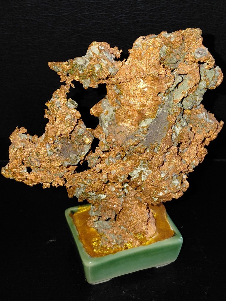 Natural Copper Crystal Specimen ON Ceramic Stand