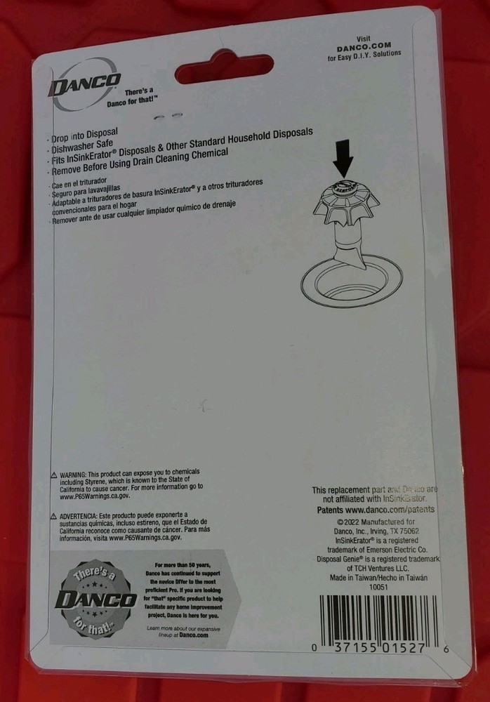 Danco Disposal Genie Black Plastic Garbage Disposal Strainer 10051 Universal New