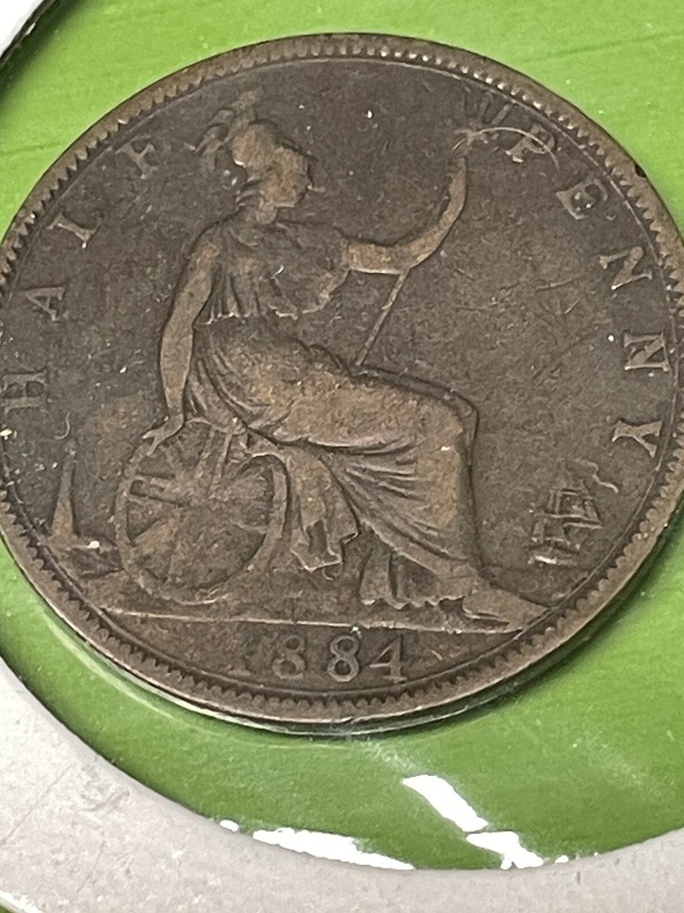 Great Britain 1/2 Penny 1884 Old Coin