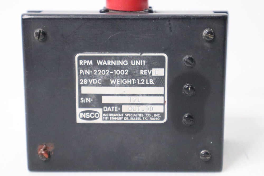 INSCO 2202-1002 RPM Warning Unit