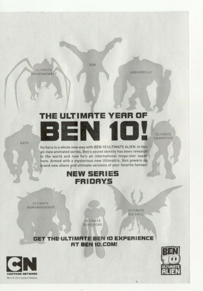 Ben 10 Ultimate Alien Sticker Sheet