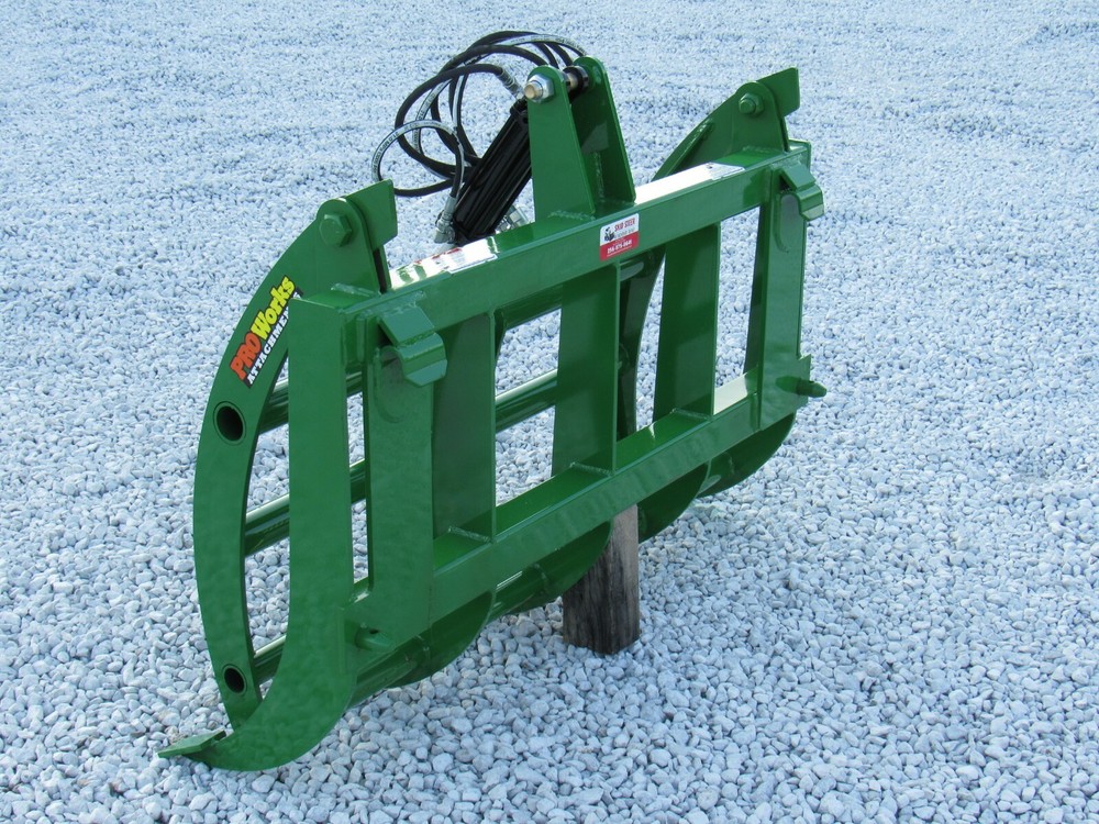 48" Root Rake Clam Grapple Attachment Fits John Deere Compact Tractor Loader