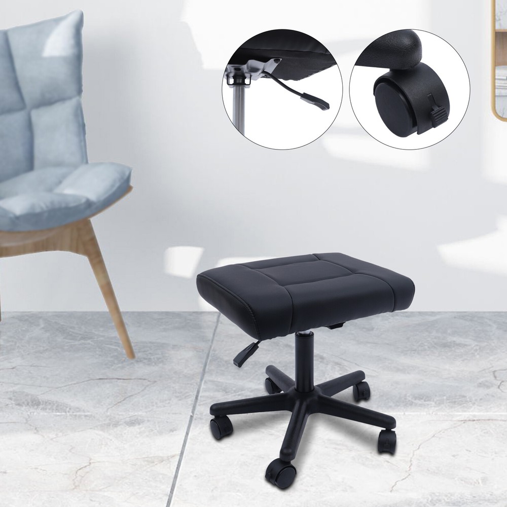 Office Foot Stool with Wheels, Height Adjustable Rolling Leg Rest Adjustable