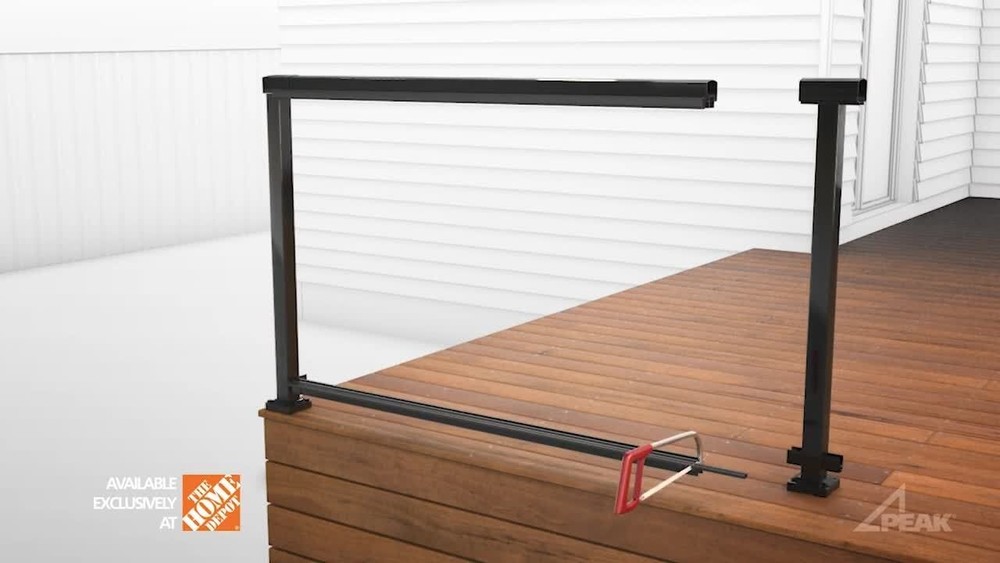 PEAK Aluminum Railing Horizontal Angle Bracket Kit Matte Black 36" 36951
