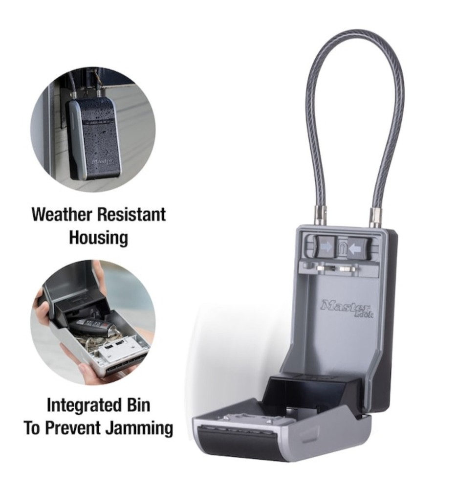 Master Lock Large Removable Cable Key Lockbox Combination Dials Security Safe