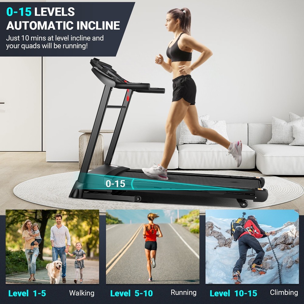 3.25HP Folding Treadmill Electric Treadmill Running Motorized Exercise Machine