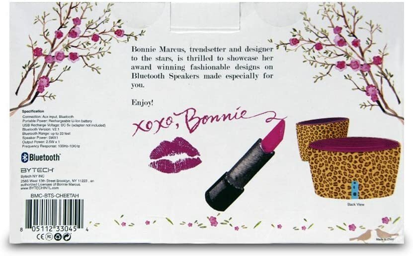 Bonnie Marcus BMC-BTS Stylized Bluetooth Speaker (Cheetah)