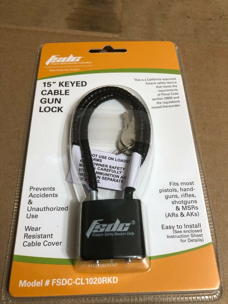 Fsdc 15 " Keyed Cable Gun Lock