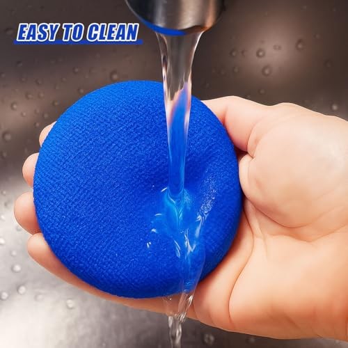 7PCS Car Care Microfiber Cloths, Windshield Cleaner Microfiber Pad Blue