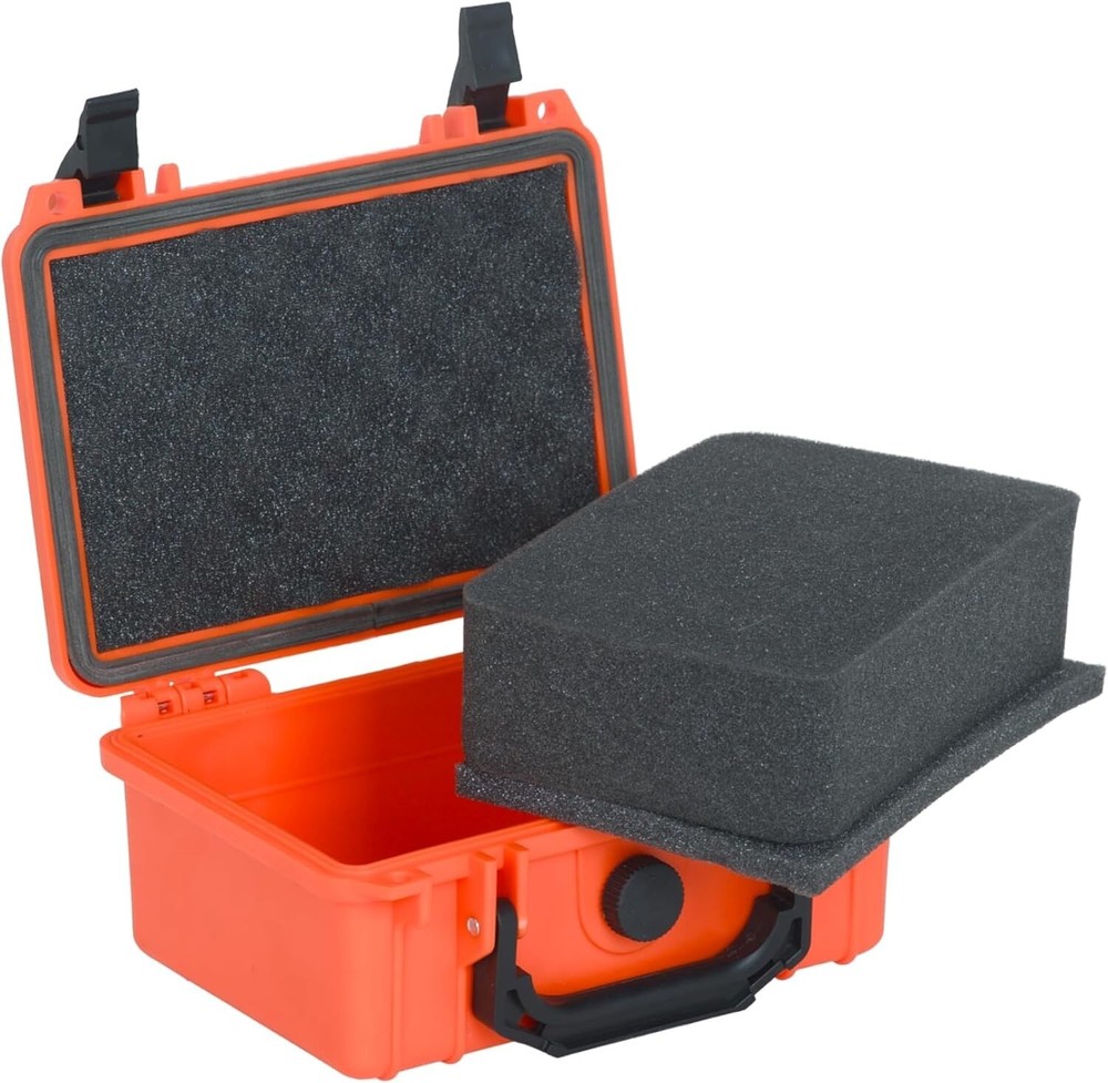 MEIJIA Waterproof Case with Foam Insert - 8.12" Compact Design for Drones